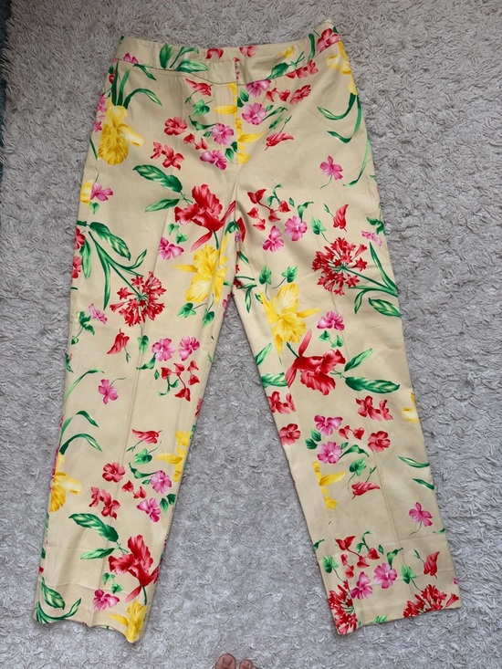 Rafaella Pants - Rafaella colorful Yellow Floral Pants